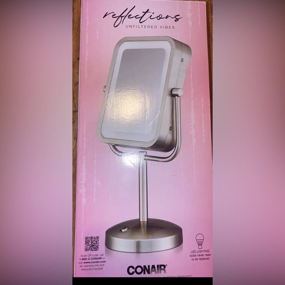 Conair Reflections Unfiltered Vibes LED Touch Screen Social Media Makeup Mirror